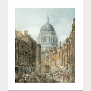 St. Paul's Cathedral from St. Martin's-le-Grand by Thomas Girtin Posters and Art